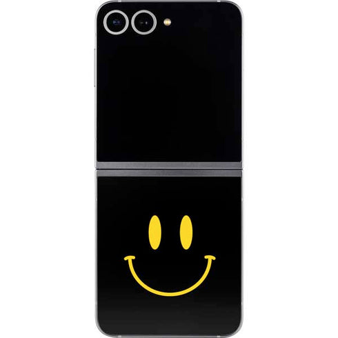 Black Happy Face Galaxy Z Flip6 Skin